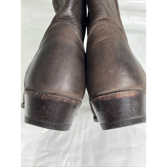 VTG Nocona Cowboy Boots Mens 9.5D Made In USA Brown Leather Western Snip Toe USA main image 6